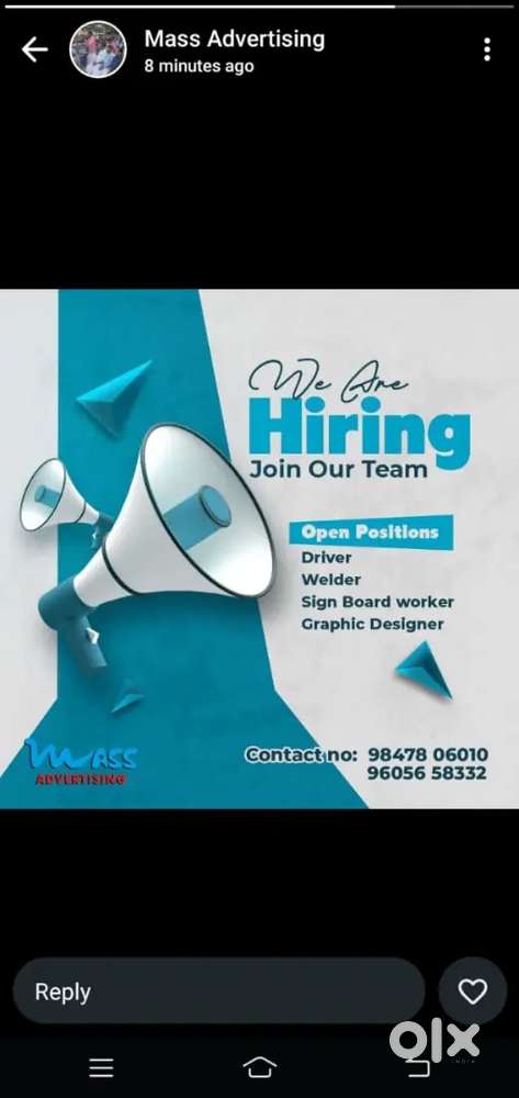 Wanted signage Industry welder with fixing