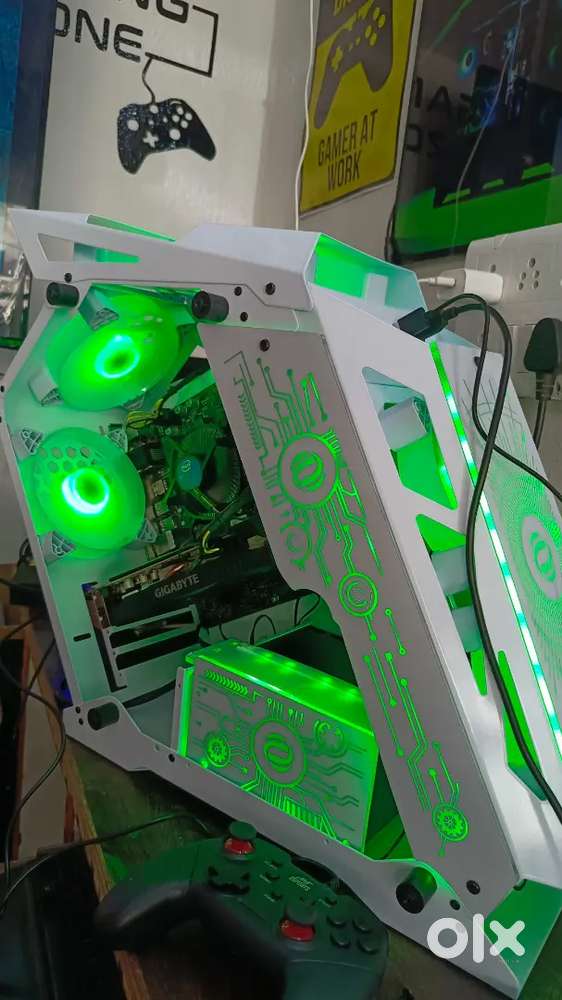 Gaming pc Computer setup with monitor