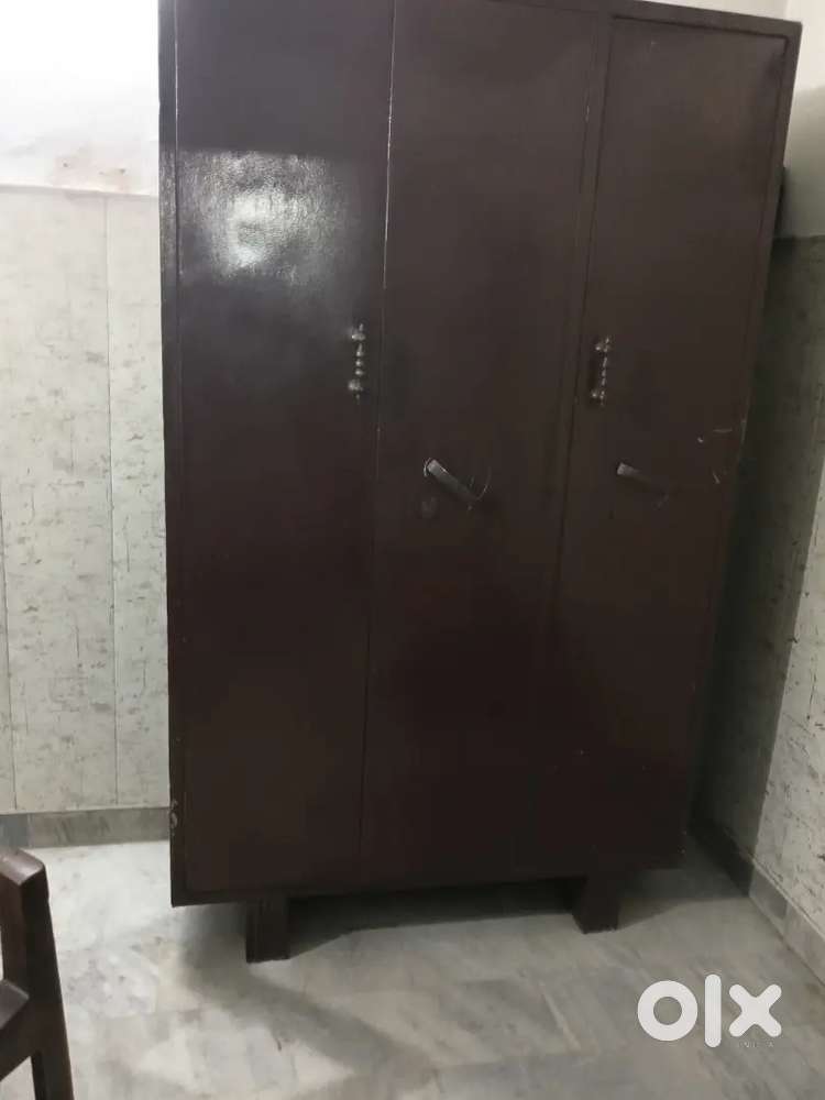 Bed almirah and long computer table with storage