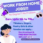 Urgent Hiring for females, Vacancies open