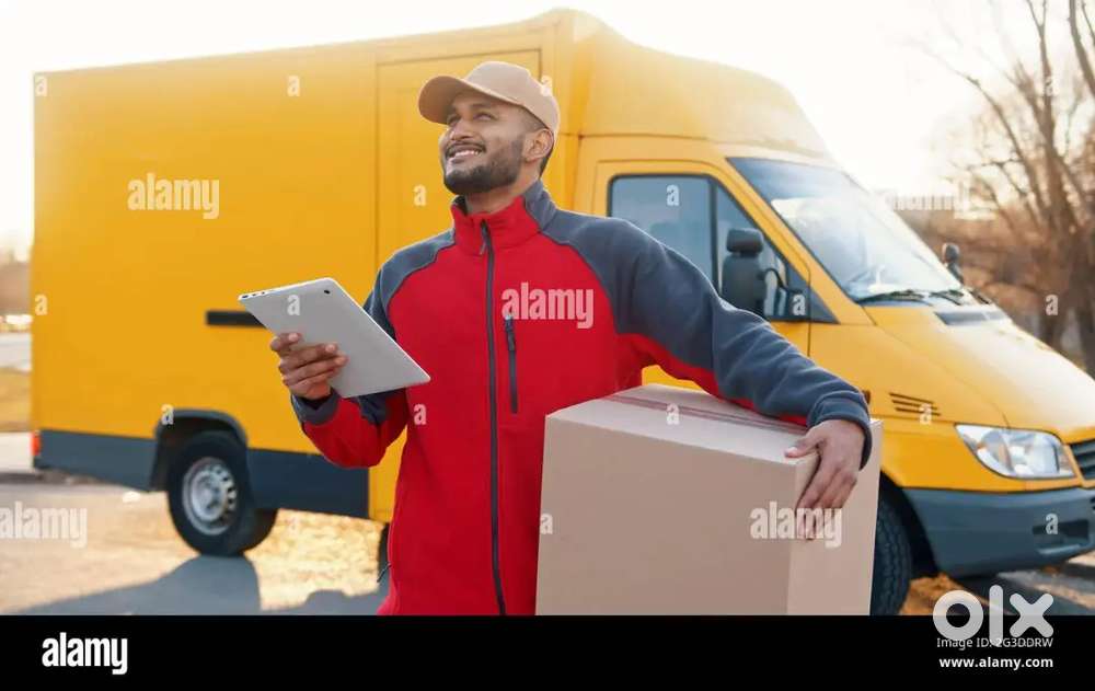 Plate warehouse parcel van delivery job