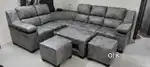 Light grey colour fibre model l shape sofa set only in STARF FURNITUR