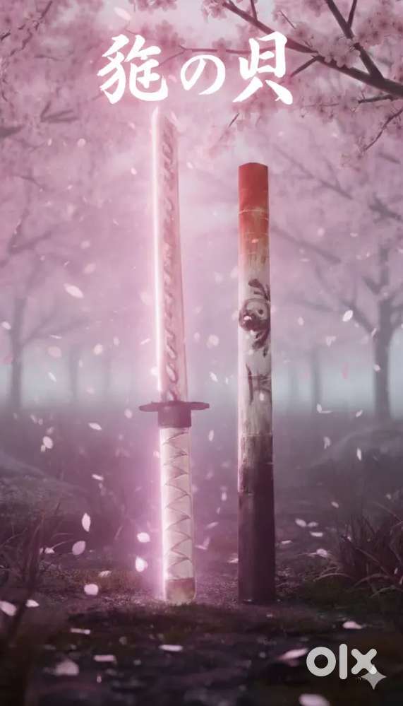 Handmade wooden and paper katana demon slayer custom katana limited.ed