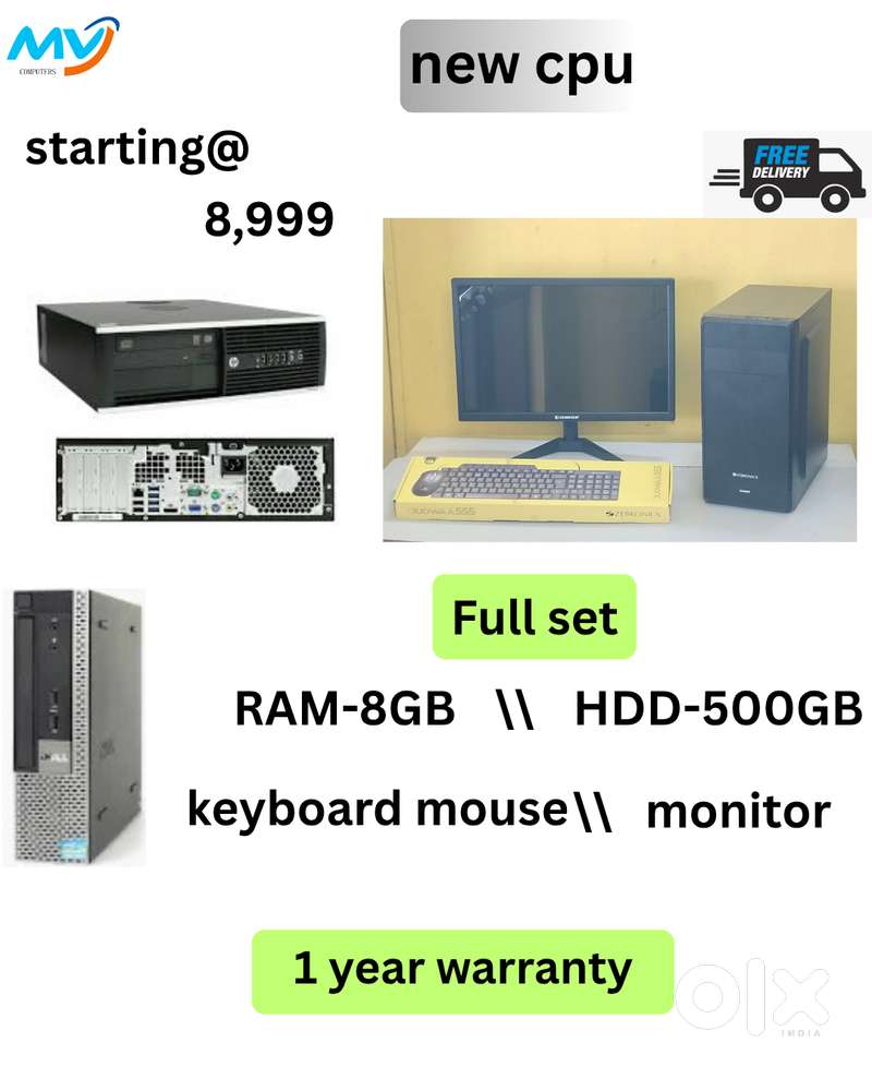 FULL SETS*  CPU –  MONITOR:  KEYBOARDS & MOUSE: