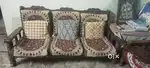 5 seater wooden sofa with pillow and gaddi
