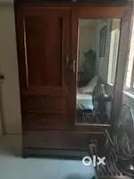 Antique Wardrobe with Belgian glass