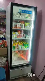 Blue star VC cooler Glass fridge and GI juice counter with glass frame