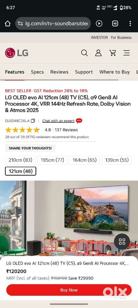 Lg oled 48 inch c5 series