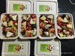Fruits salad, juice, sprouts salad macking