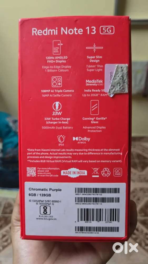 Redmi note 13 6/128 1 Year used.