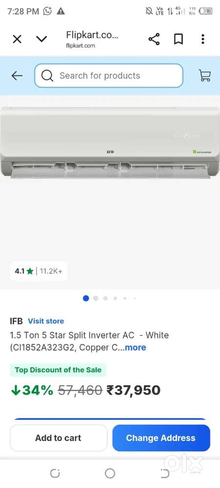 IFB1.5 Ton Best Condition AC 3.5 Star Split Ac White Copper Condenser