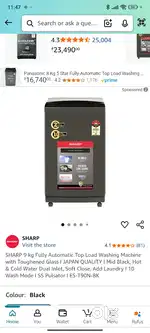 Sharp washing machine