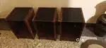 Solid wood small bedside stools with glass top