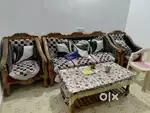 Complete Sofa Set with Saagon Wood 3 + 2 with Center table