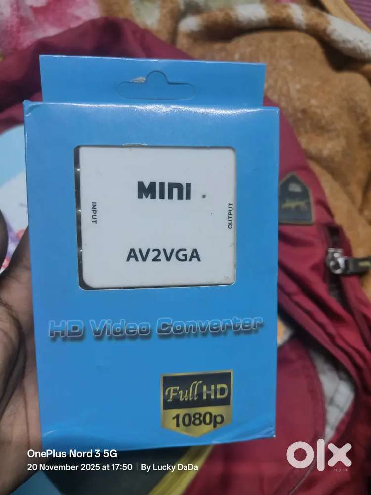 AV to VGA converter new pack.  Set box ko monitor mai chalane k liye