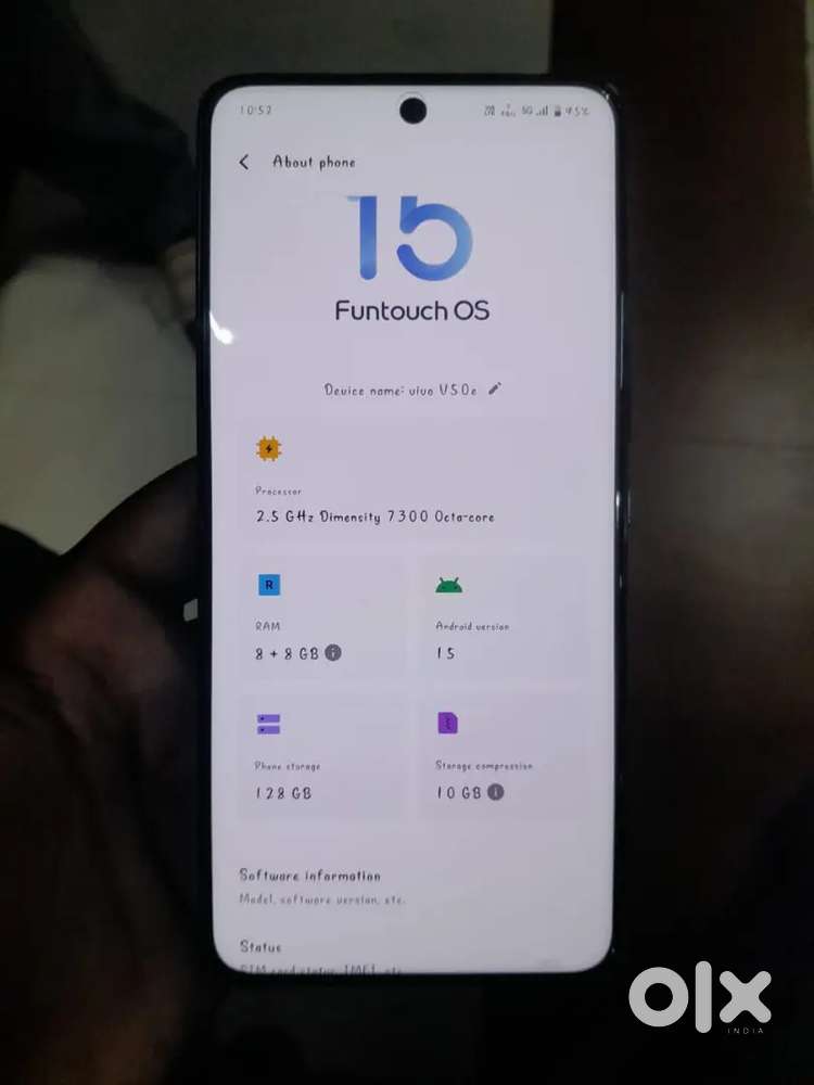 Vivo v50e 8/128 one month used bill box charger