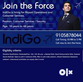 Make your career in Indigo Airlines Jobs in so many Departments.- Recruitment in airport Job urgent ...