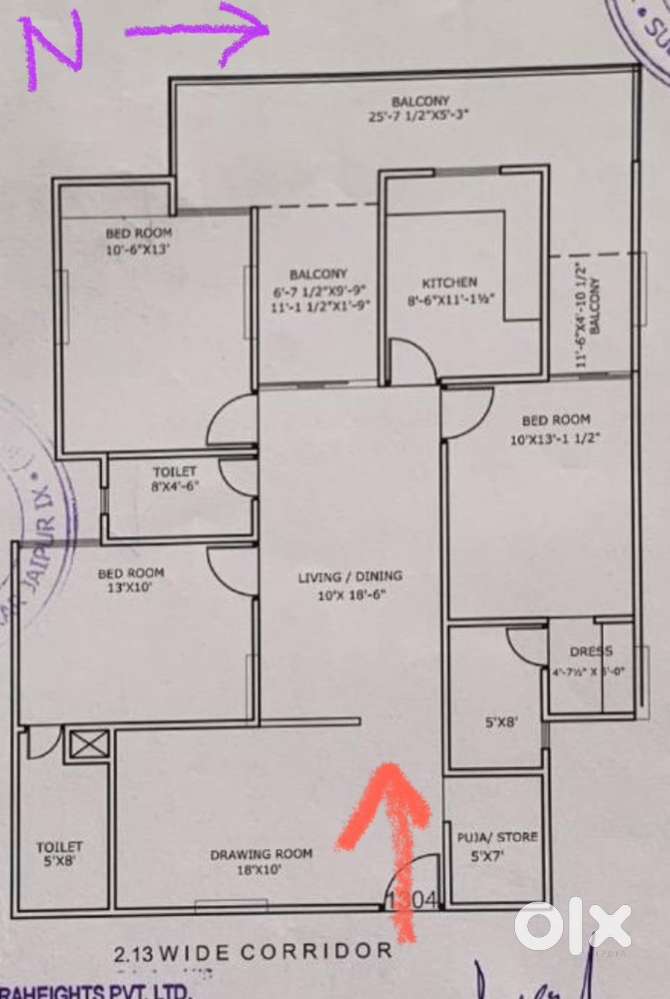 New 3 BHK Flat for Family or corporate