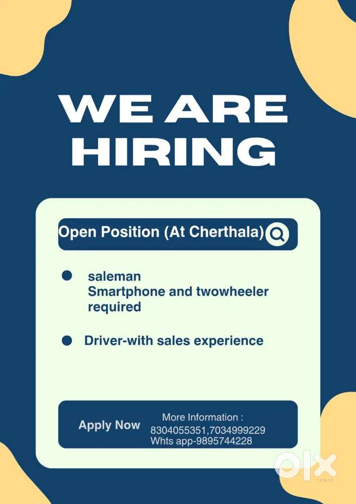 Sales man, Driver, Despacher