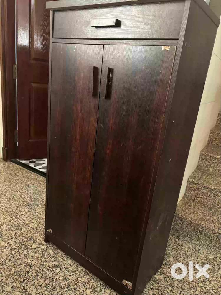 Metcon Shoe Cabinet with Drawer (Walnut Finish)