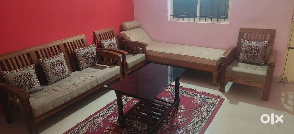 Teak Wood Sofa, Diwan and Teapoy Table