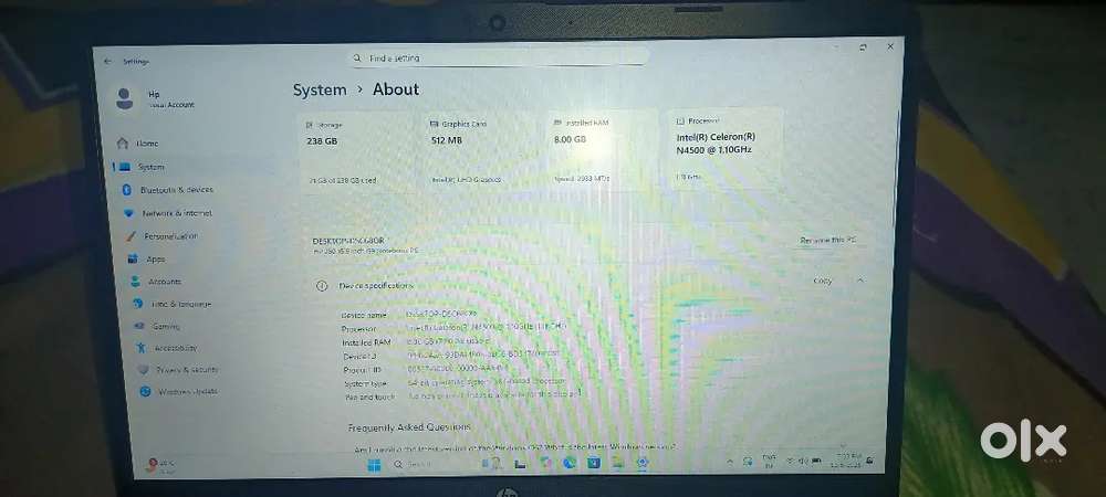 HP LAPTOP SALE ONLY 2 MONTH OLD PURCHASE DATE AUGUST 31st
