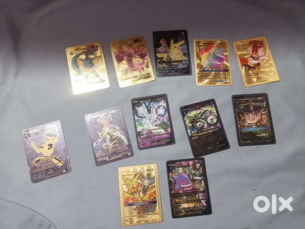 Pokemon cards 7 black coal cards , 5 golden cards