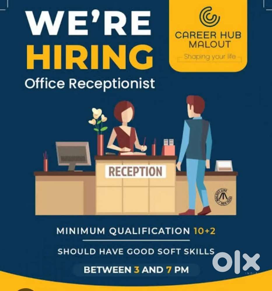 1 year experience office receptionist chahiye