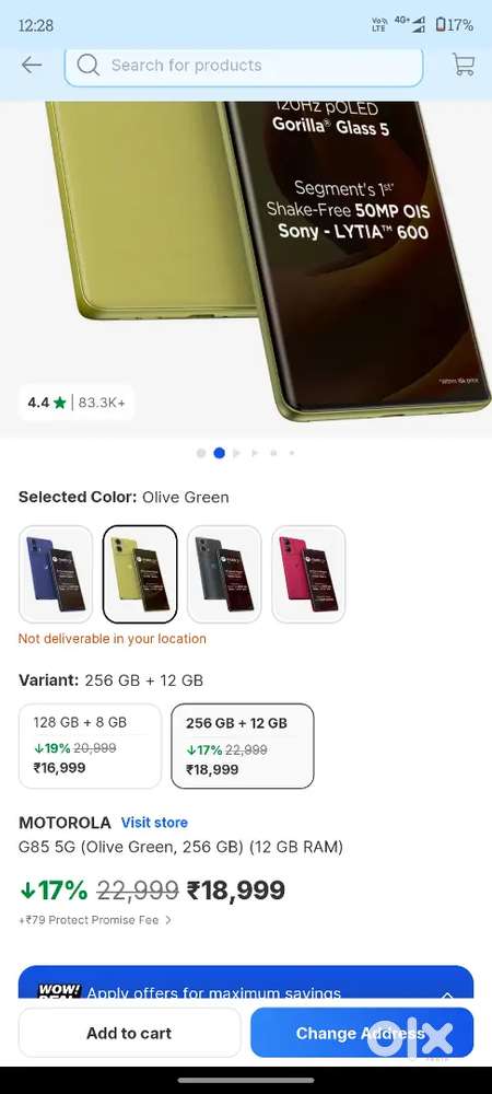 Motorola g85 5g phone 12gb ram 256gb internal