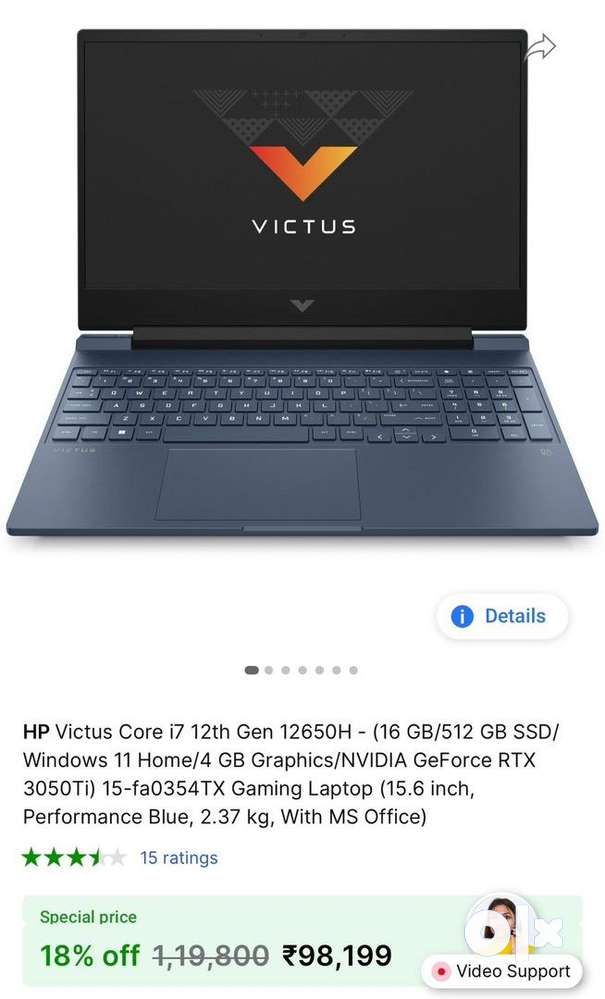 Hp victus brand new cndition 3 months old only