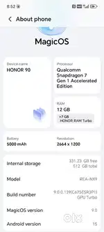Honor 90 good condition... 200 mp rare camera. 523 intrnal GB