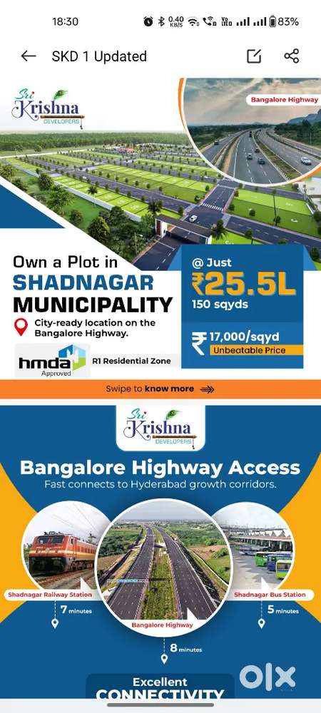 HMDA approved open plots in shadnagar municipality