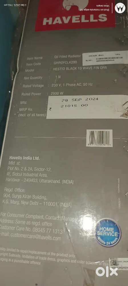 Havells 13 wave fin 2900W Oil Heater