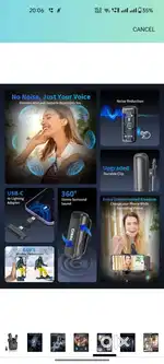 GRENARO  wireless mic compatible with type c noise cancellation