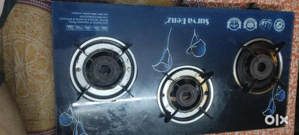 Gas stove 3 burner automatic