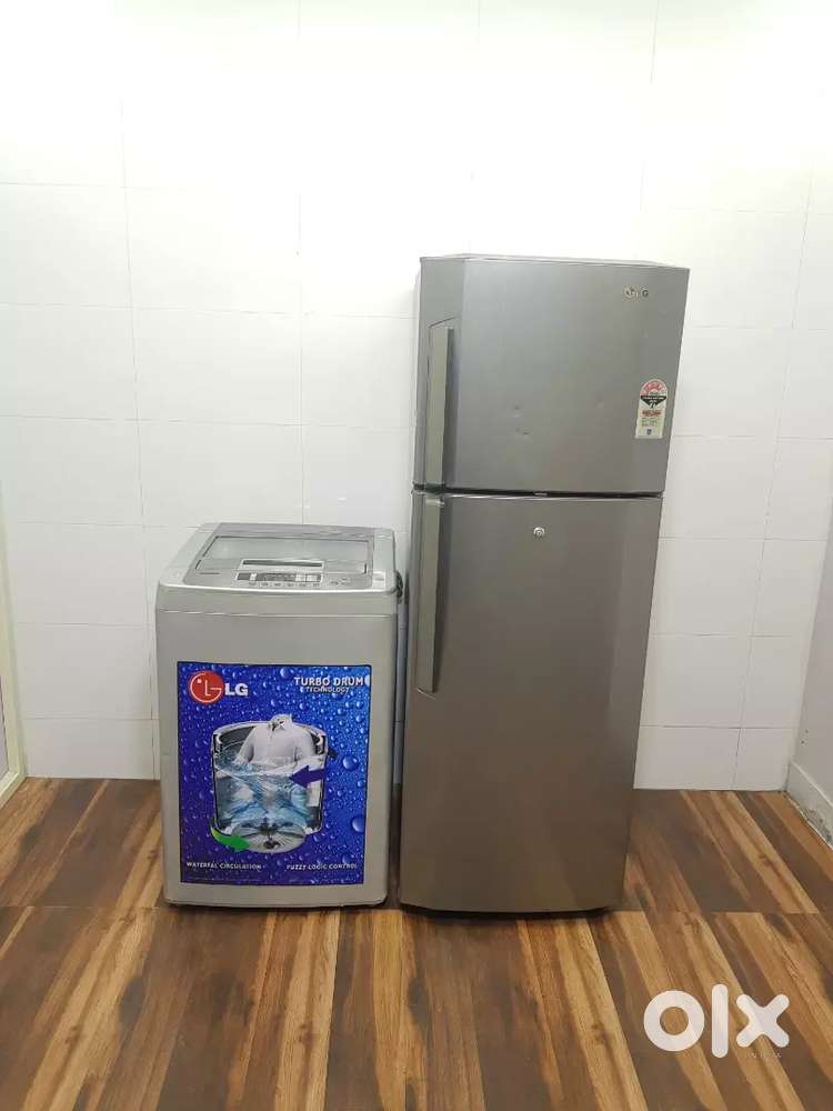 Lg 270 ltrs double door refrigerator and washing machine