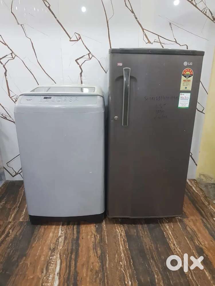 Lg single door refrigerator and Samsung top load washing machine $