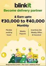 Blinkit Chennai Hiring Delivery Partners!