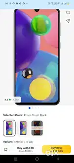 GALAXY A70s/6 GB RAM/128 GB INTERNAL