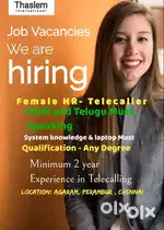 Need experience Female Telecaller Hindi( must ),tamil,and Telugu ,