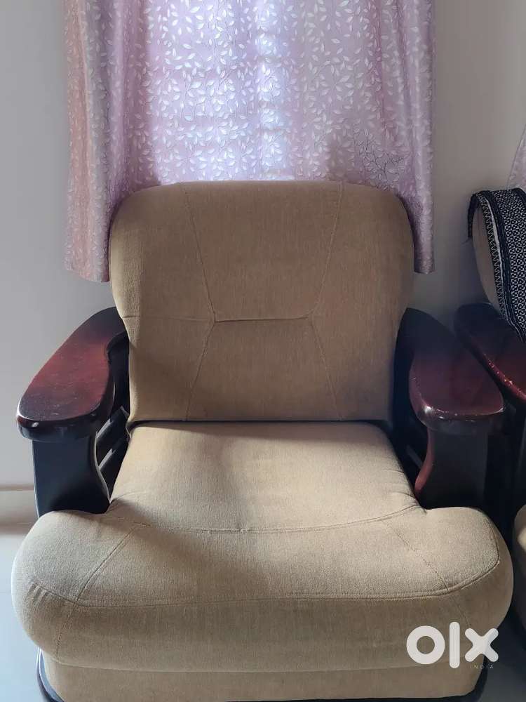 Sofa and glass table