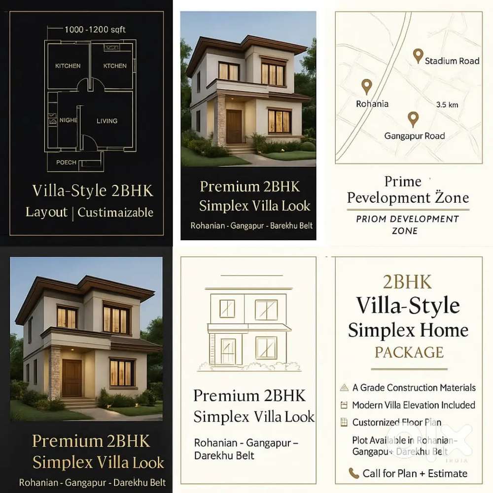 “1000 sqft Plot + 2BHK Simplex House  Rohania – Darekhu –Stadium Road