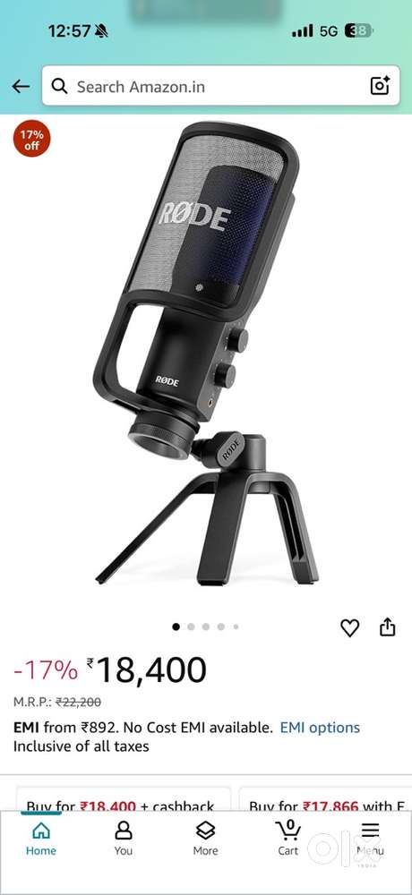 RODE NT-USB Professional usb microphone with table and side stand