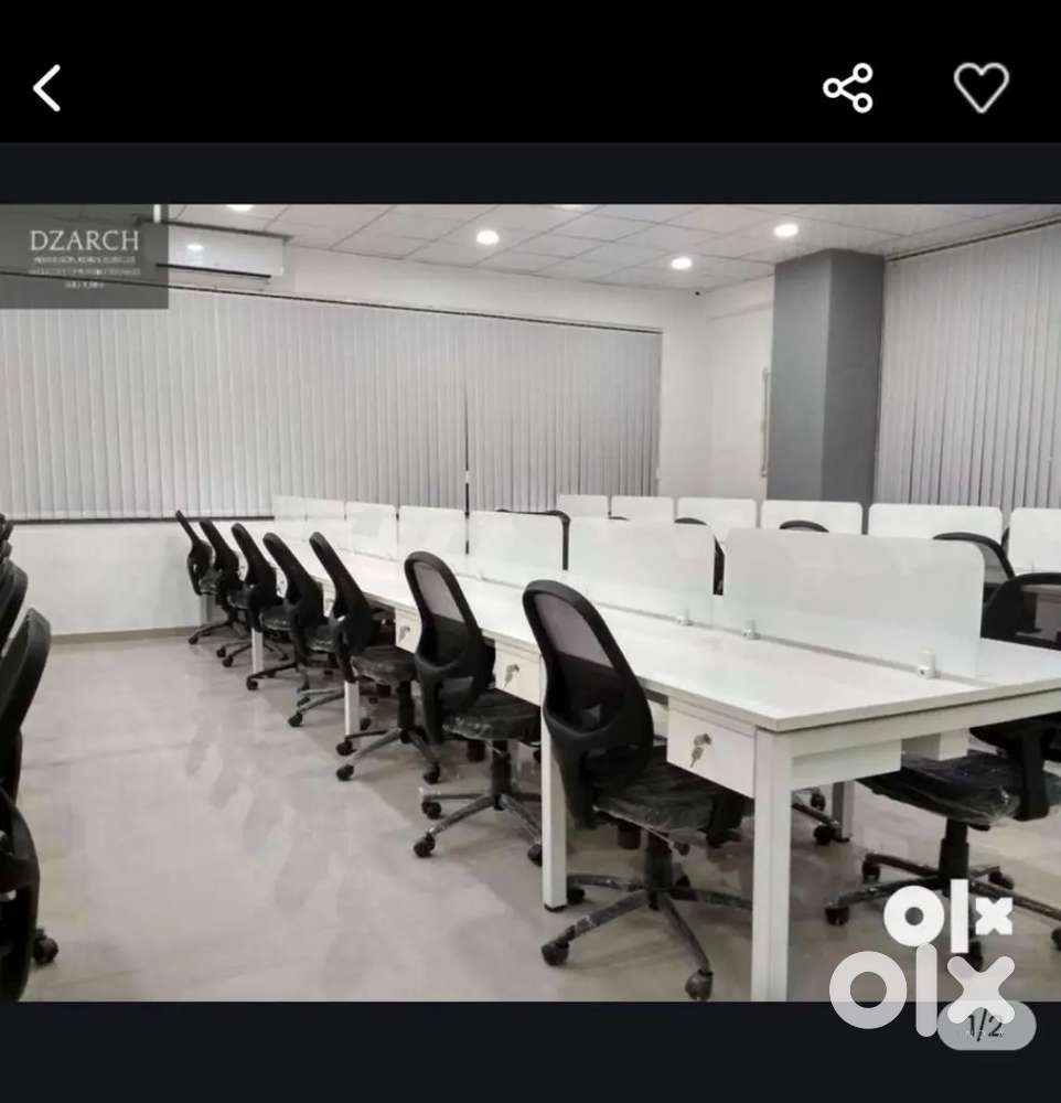linear workstation start 3600 per,glass partition extra.