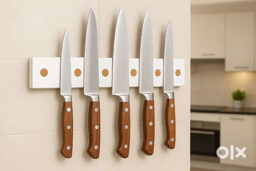 Premium Wooden Magnetic Holder – Knives, Tools, Keys & Watches ke liye
