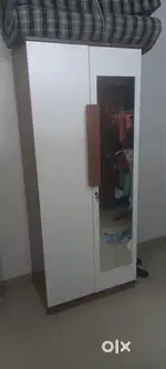 Wood 2 door wardrobe with mirror