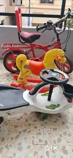 Kids cycle, horse toy, panda gadi
