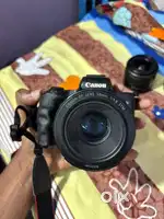  Canon EOS M50 Mirrorless Camera with 50MM 1.8 lens + Viltrox lens