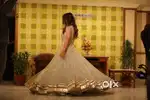 Wedding cocktail gown pista green