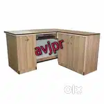 New wooden l shape office table l counter reception table office furni